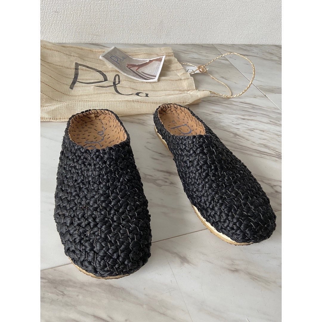 Pla TRAMUNTANA hand made black jute mule sandal | protocol