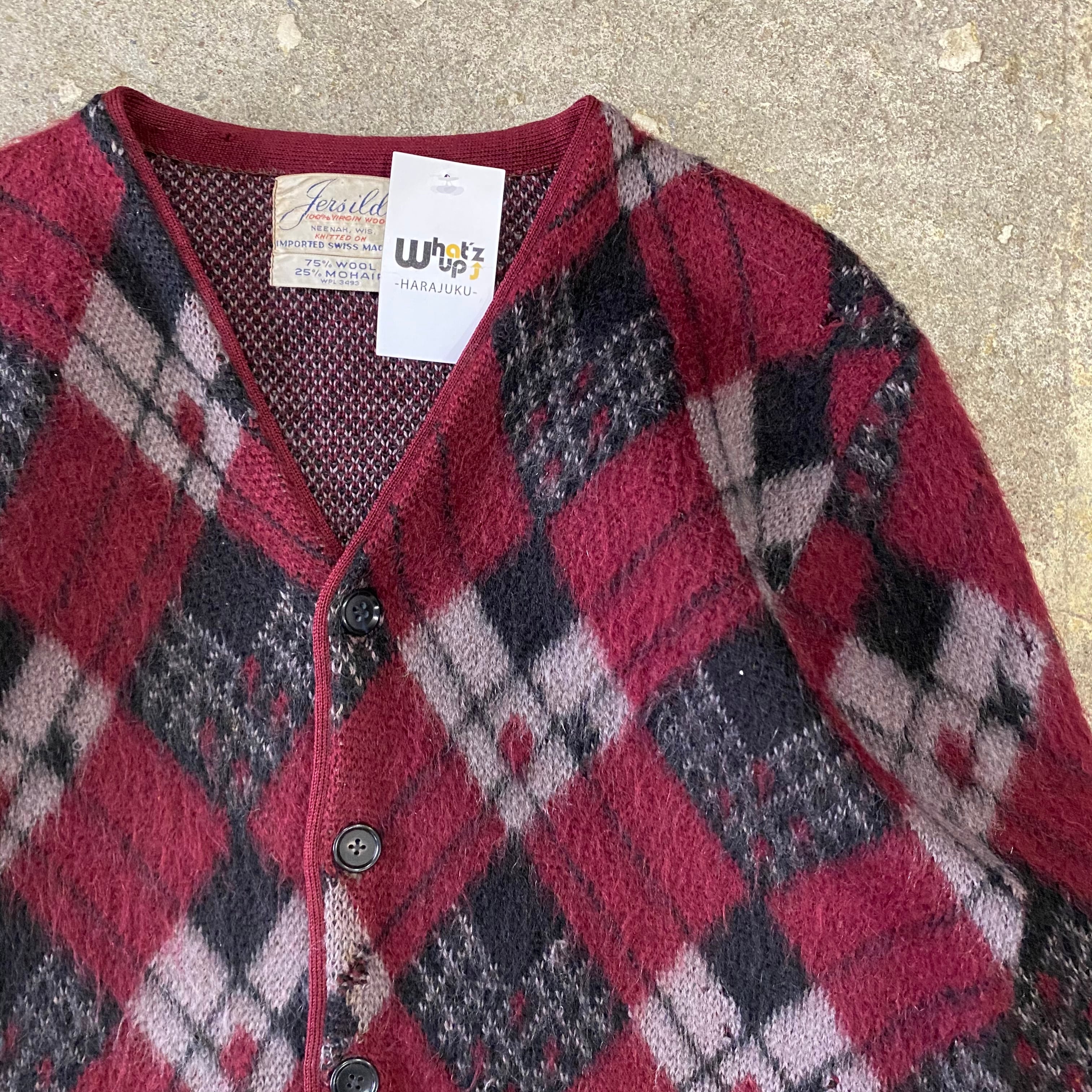 60s Jersild argyle mohair cardigan | What