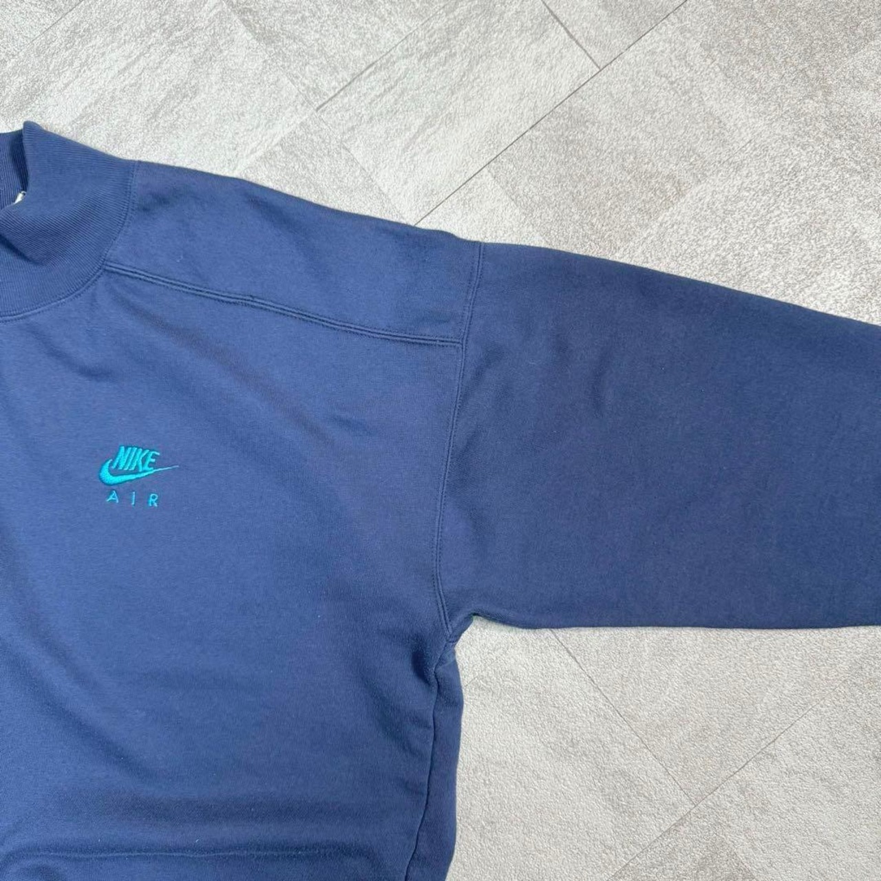 【至高】ナイキ モックネックスウェット 90s 銀タグ 刺繍 ゆるだぼ 極希少