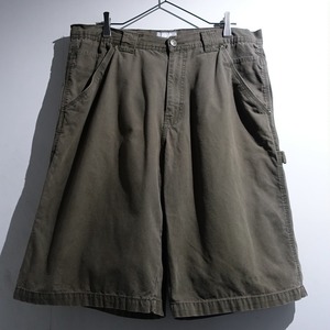 Khaki Green Painter Wide Baggy Shorts