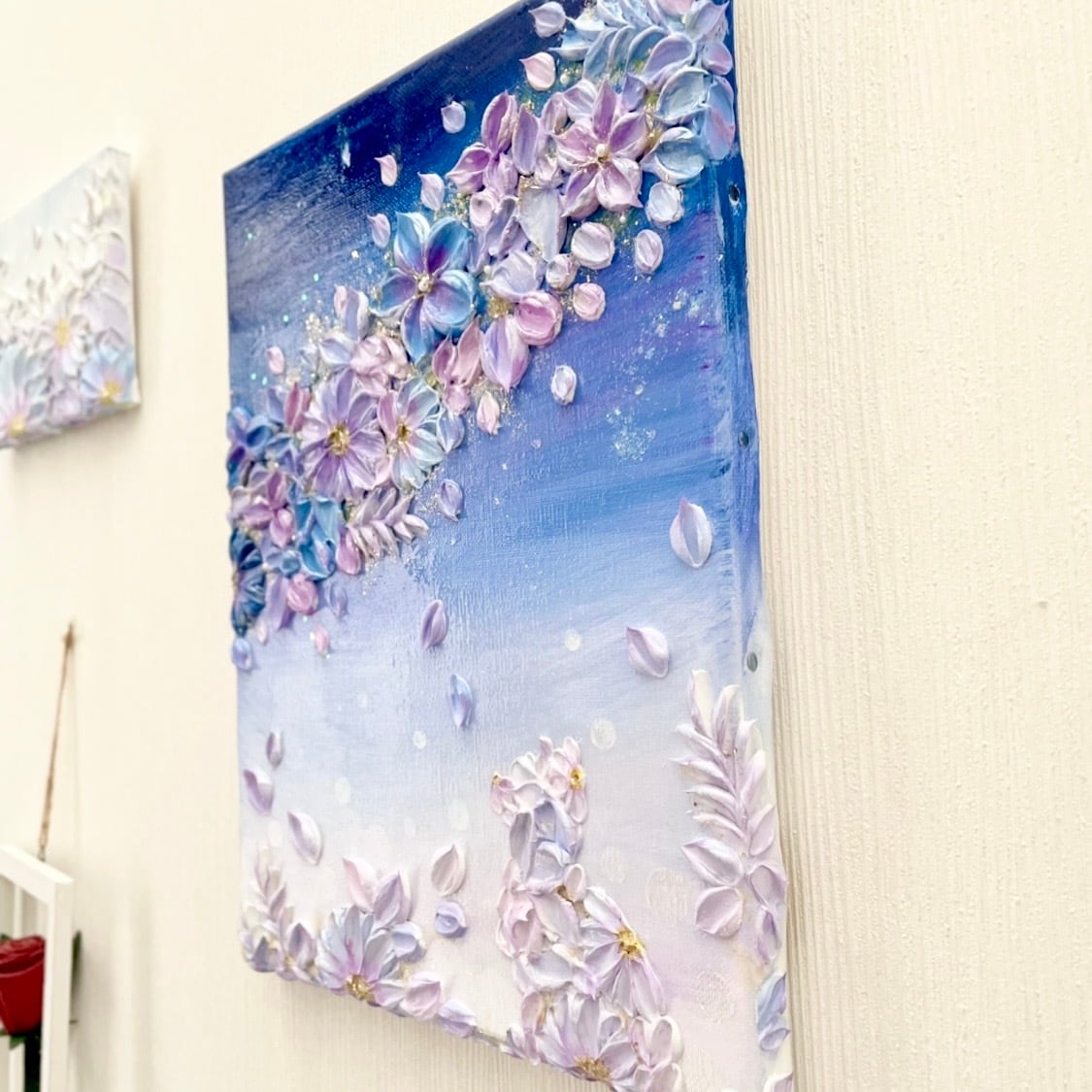 「果てなき美しさ」35×27㎝　猫のテクスチャーアート　天の川　七夕 果てなき美しさ」35×27㎝ 猫のテクスチャーアート 天の川 七夕