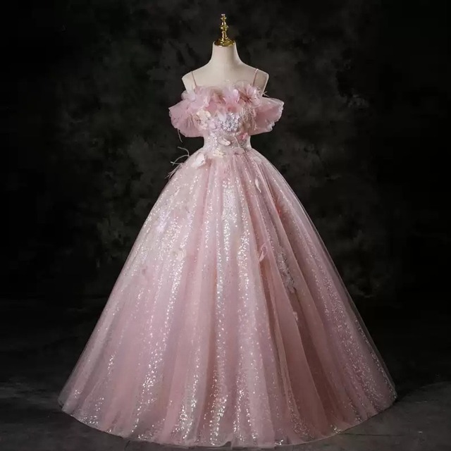 フラワーモチーフノースリーブフレアドレス CL0251