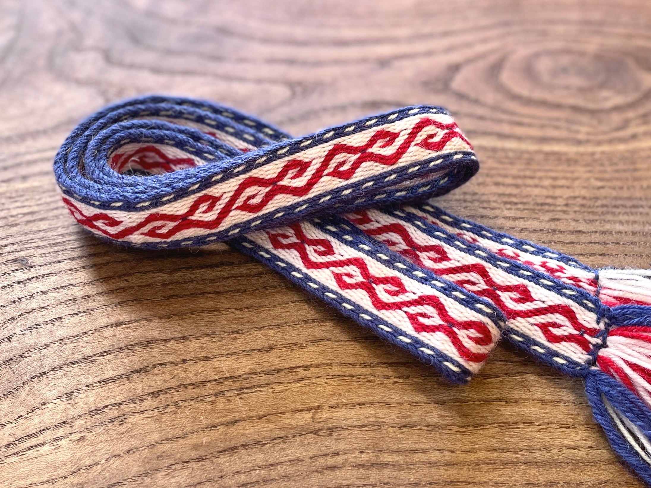 カード織り バンド Mammen Motif 25mm幅 約1.4m/手織り 帯 ロングベルト ヴァイキング Viking