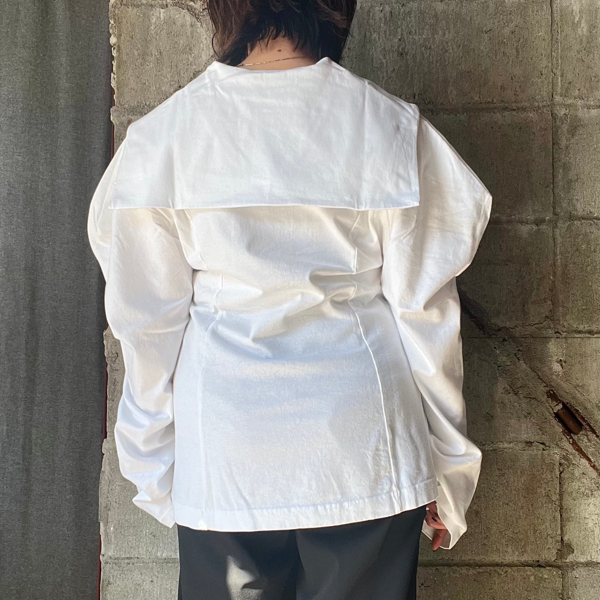 HOLIDAY】 SUPER FINE DRY SAILOR COLLAR L/S TOPS (WHITE) | olaf