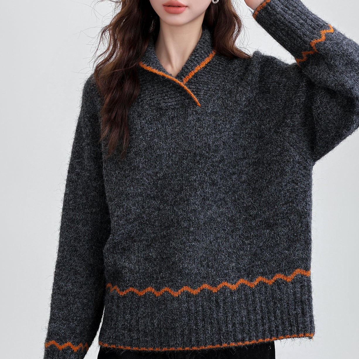Bicolor mix pullover knit S169