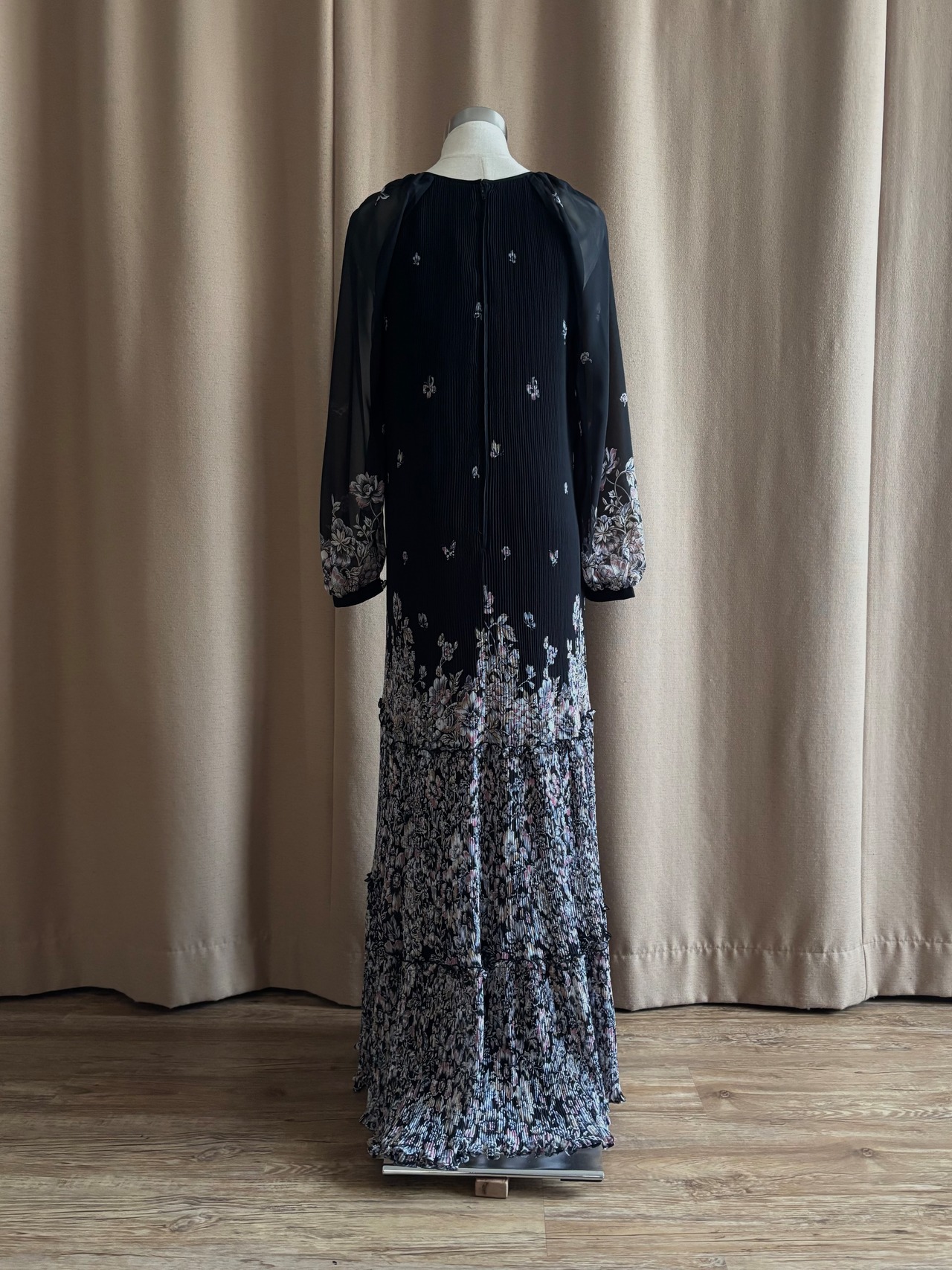 MADE IN JAPAN floral black sheer dress-5161-2