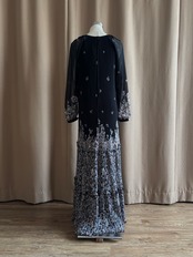 MADE IN JAPAN floral black sheer dress-5161-2