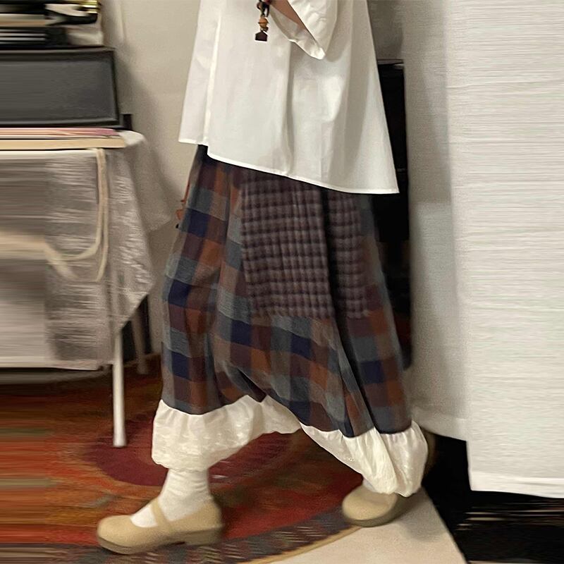 zhang格子柄の切り替えロングスカート | citron elegant 