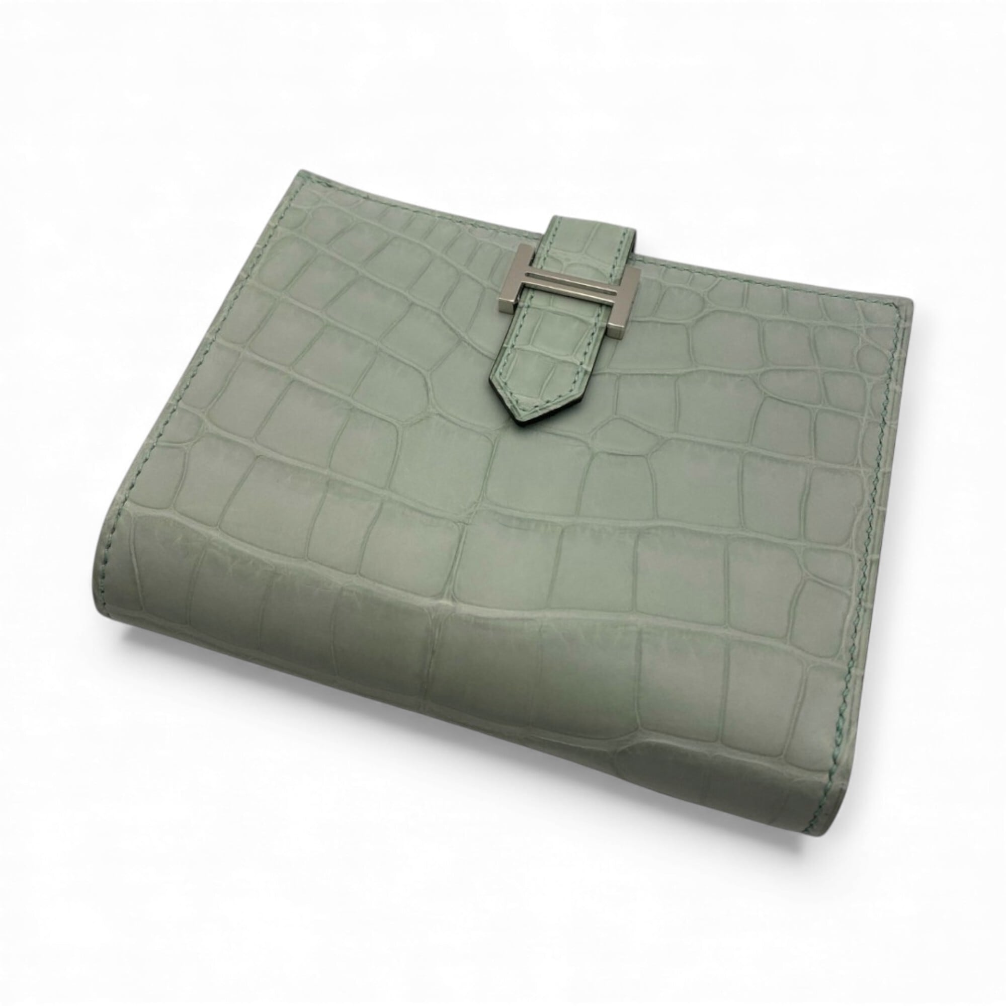 HERMES】 エルメス ベアン コンパクト 財布 2つ折り ヴェールデュー 緑