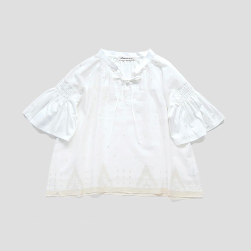 Porter des boutons │ JAMDANIブラウス（white）