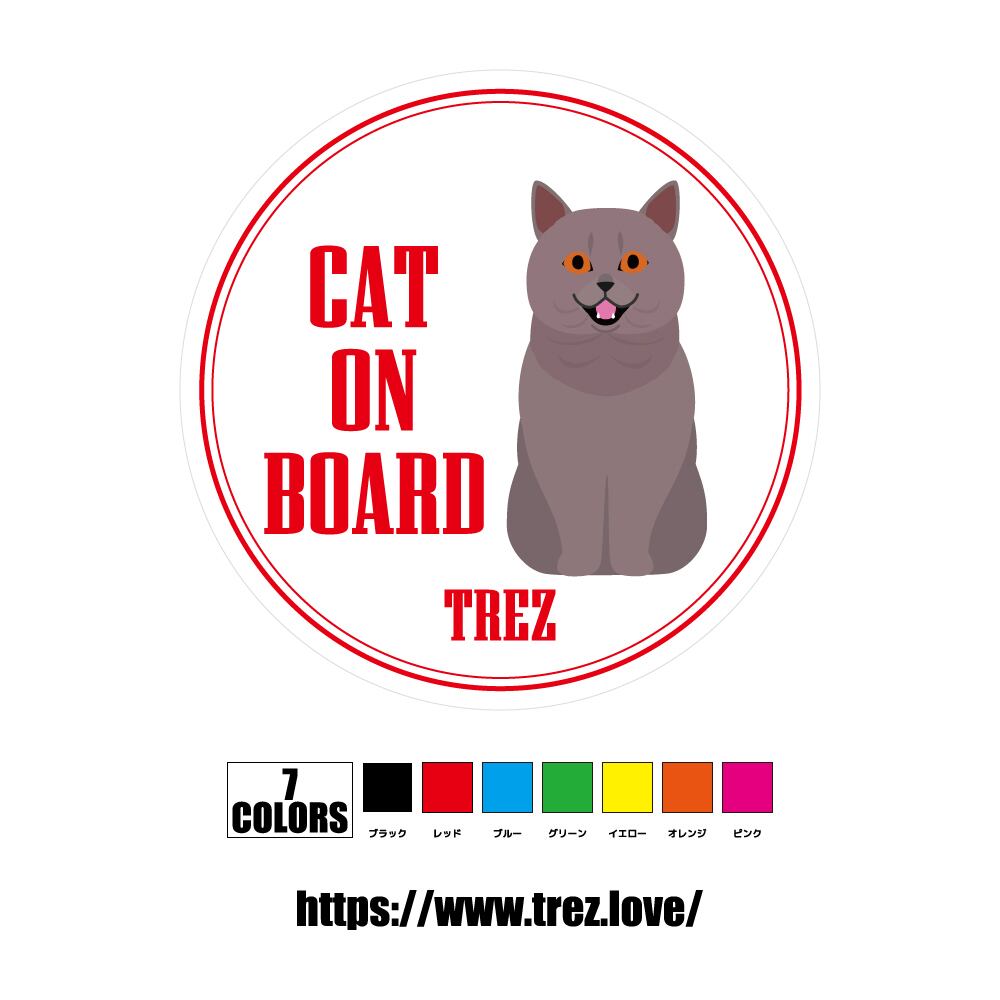 全7色 名前入り CAT ON BOARD ブリティッシュショートヘア ポップアート ステッカー