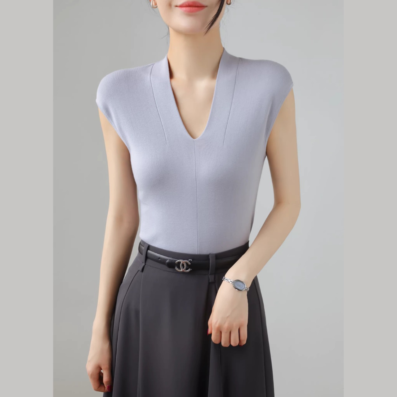 華奢見え 大人のための洗練サマーニット 00212・画像2