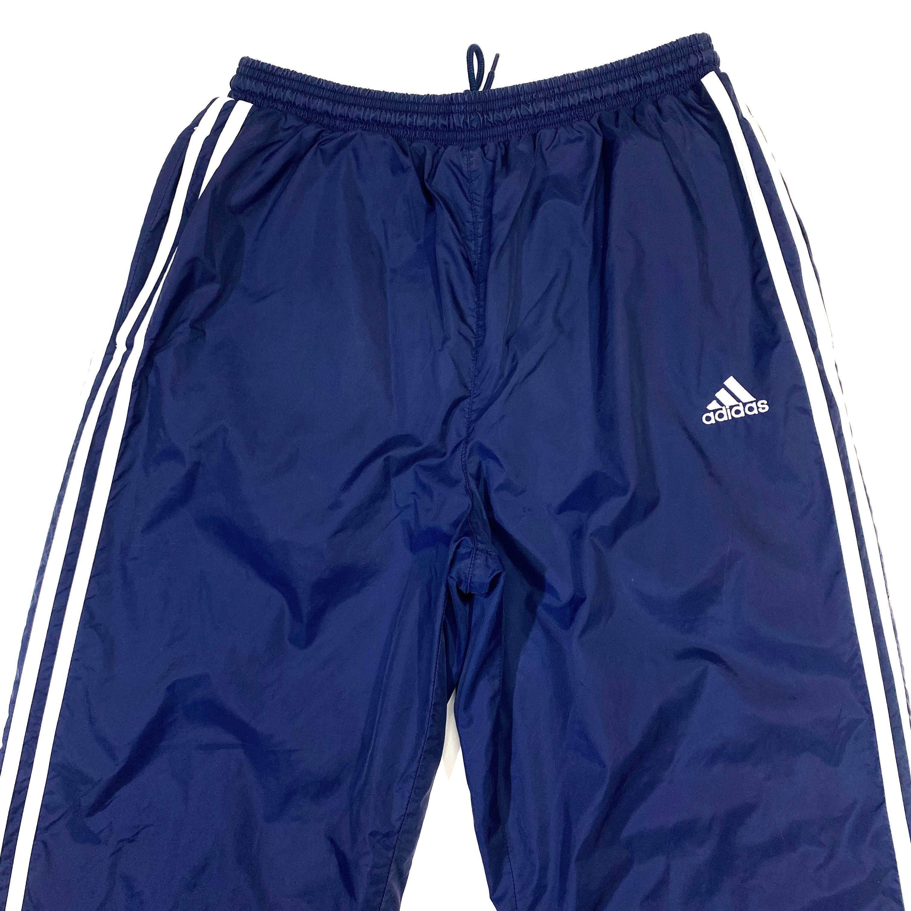 90年代 90s adidas TEAM アディダス ナイロンパンツ メンズM ネイビー