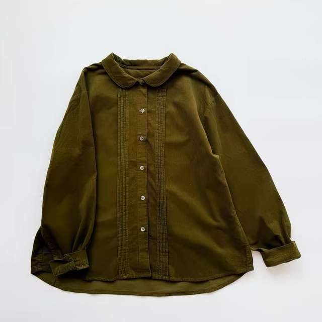 レトロコーデュロイシャツ F4128
