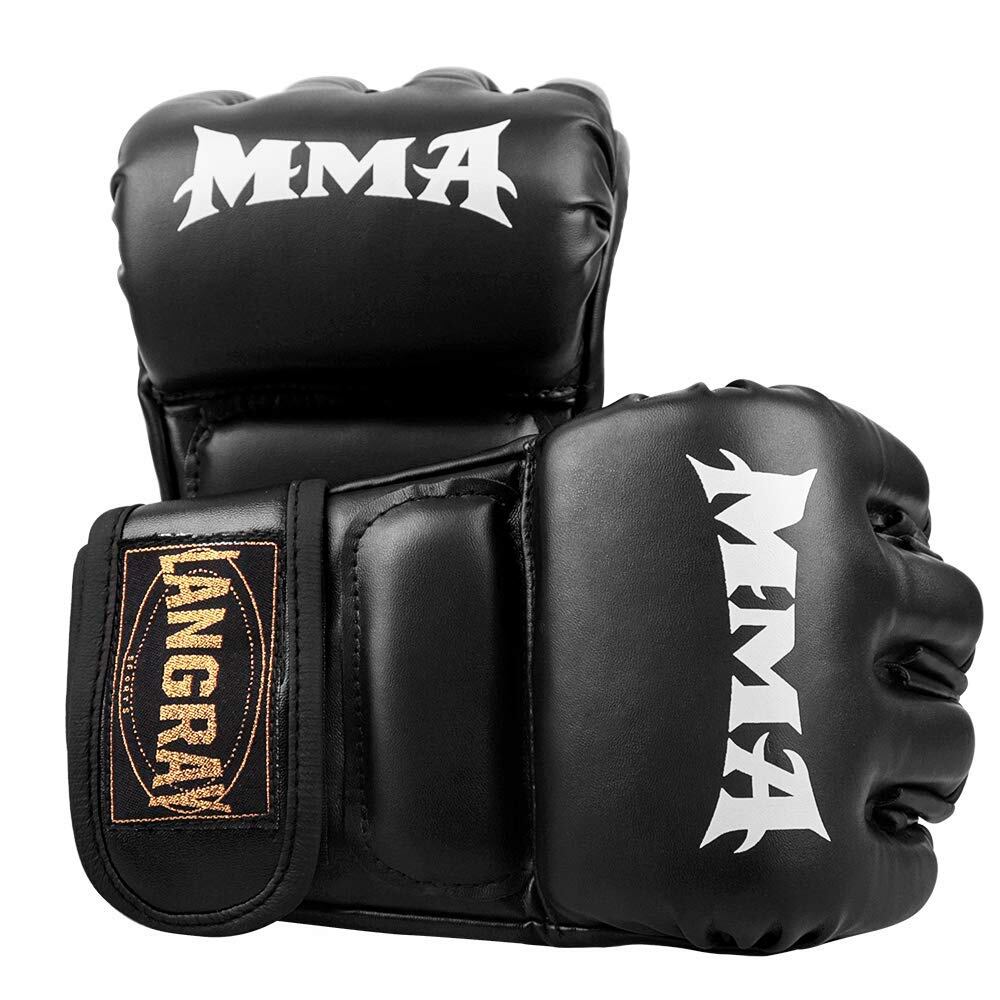 【新着特価】LangRay オープンフィンガー グローブ ボクシンググローブ 手袋 MMA 総合格闘技 ボクシング ムエタイ 空手 テコンドーなど トレーリング用 メ ンズ レディース
