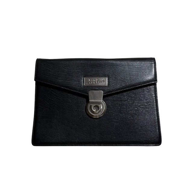 Jean Paul GAULTIER black leather clutch bag