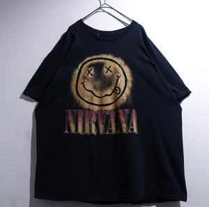 “NIRVANA” Black Print Design Band T-Shirt