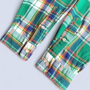 90's RALPH LAUREN COTTON CHECK B.D L/S SHIRT