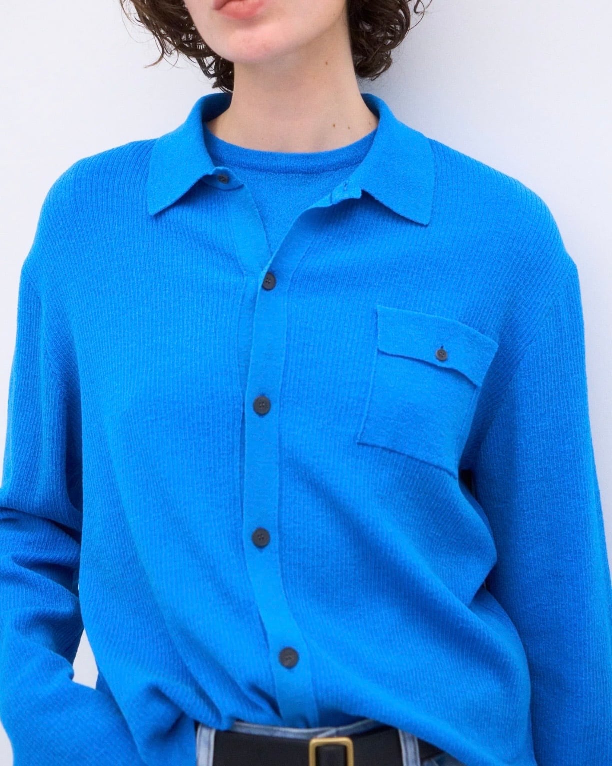 ATON/polo cardigan