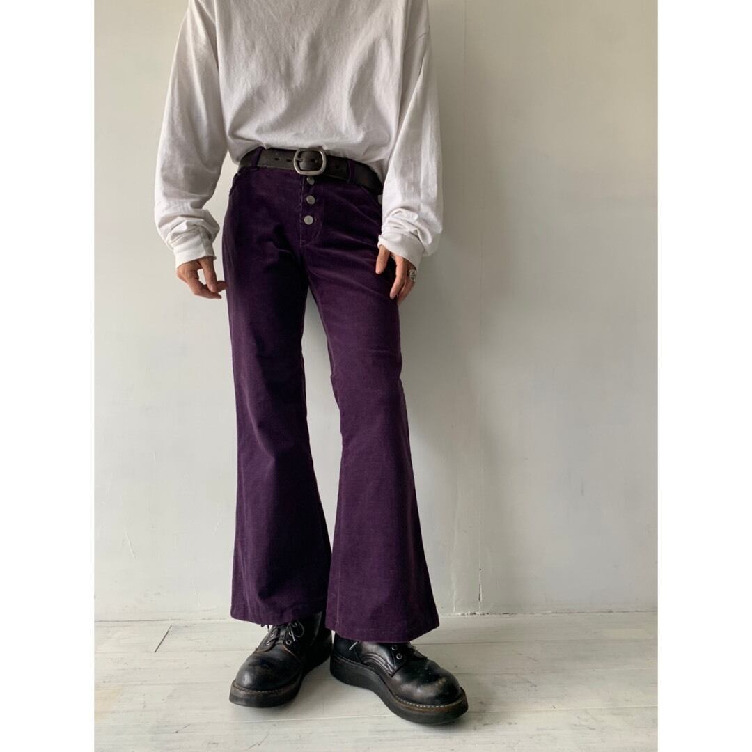 purple corduroy flare pants | ROOT online