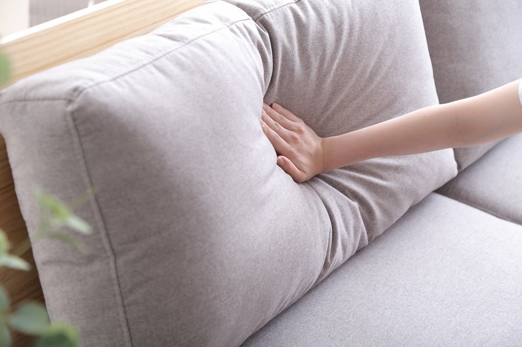 北欧スタイル ファブリックローソファ（アイボリー）北欧家具