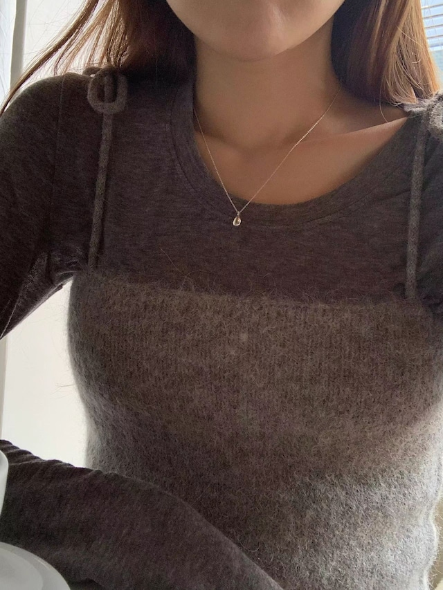 (予約) ounce / Hairy alpaca bustier knit 2color