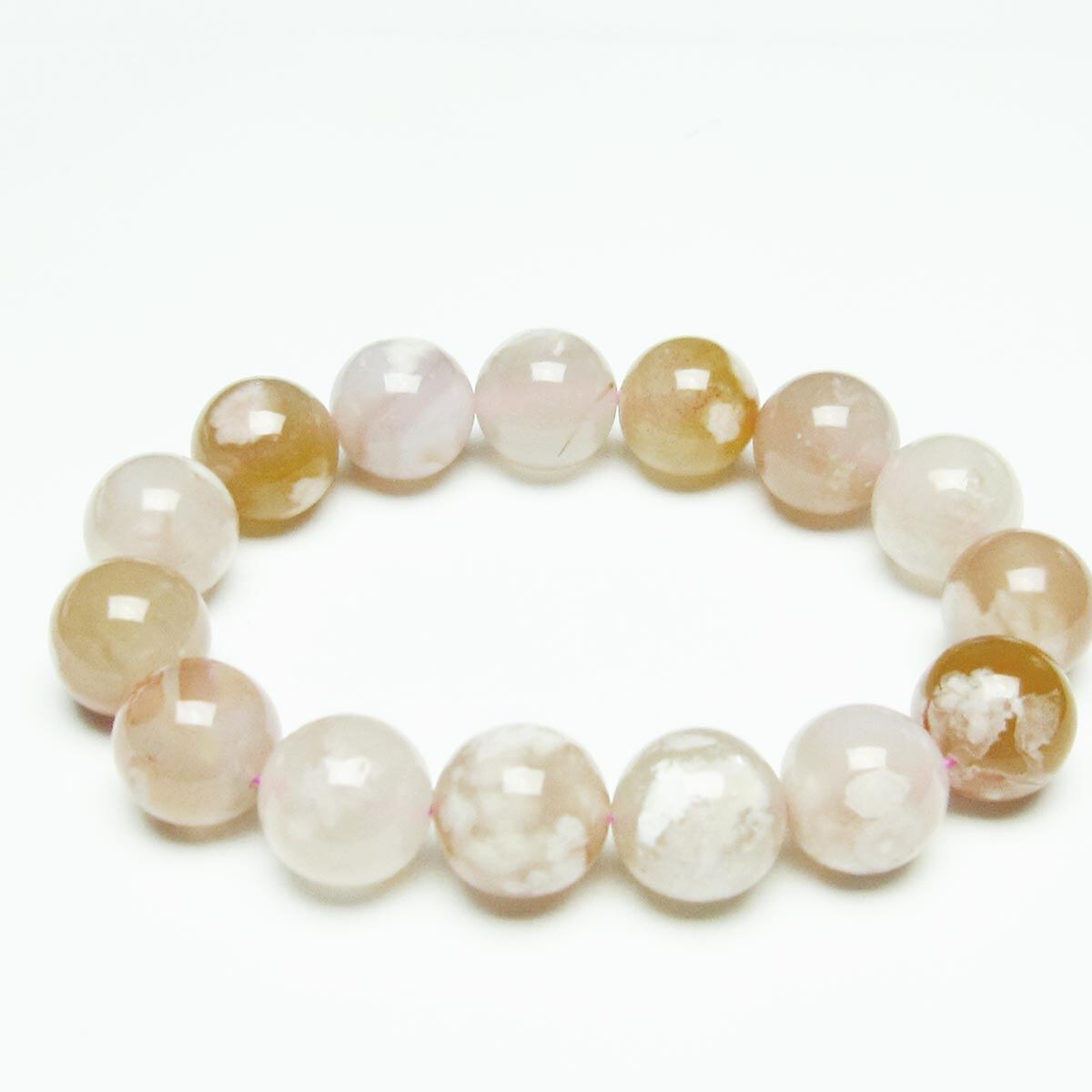 チェリーブロッサムアゲート ブレスレット 桜瑪瑙 14mm [M便 1/10] 111-26454