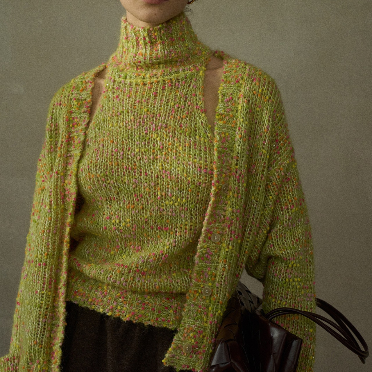 Speckled Knit Cardigan T3773