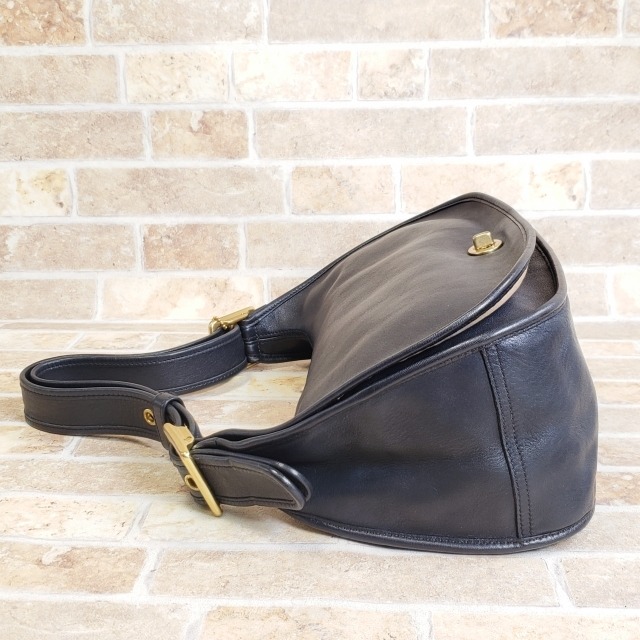 美品COACHコーチ ターンロックレザー2way 幼く ショルダーバッグ ミニ 青紫