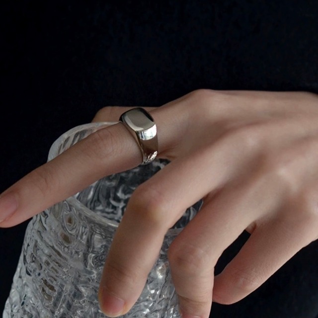 S925 rounded square ring (R13)