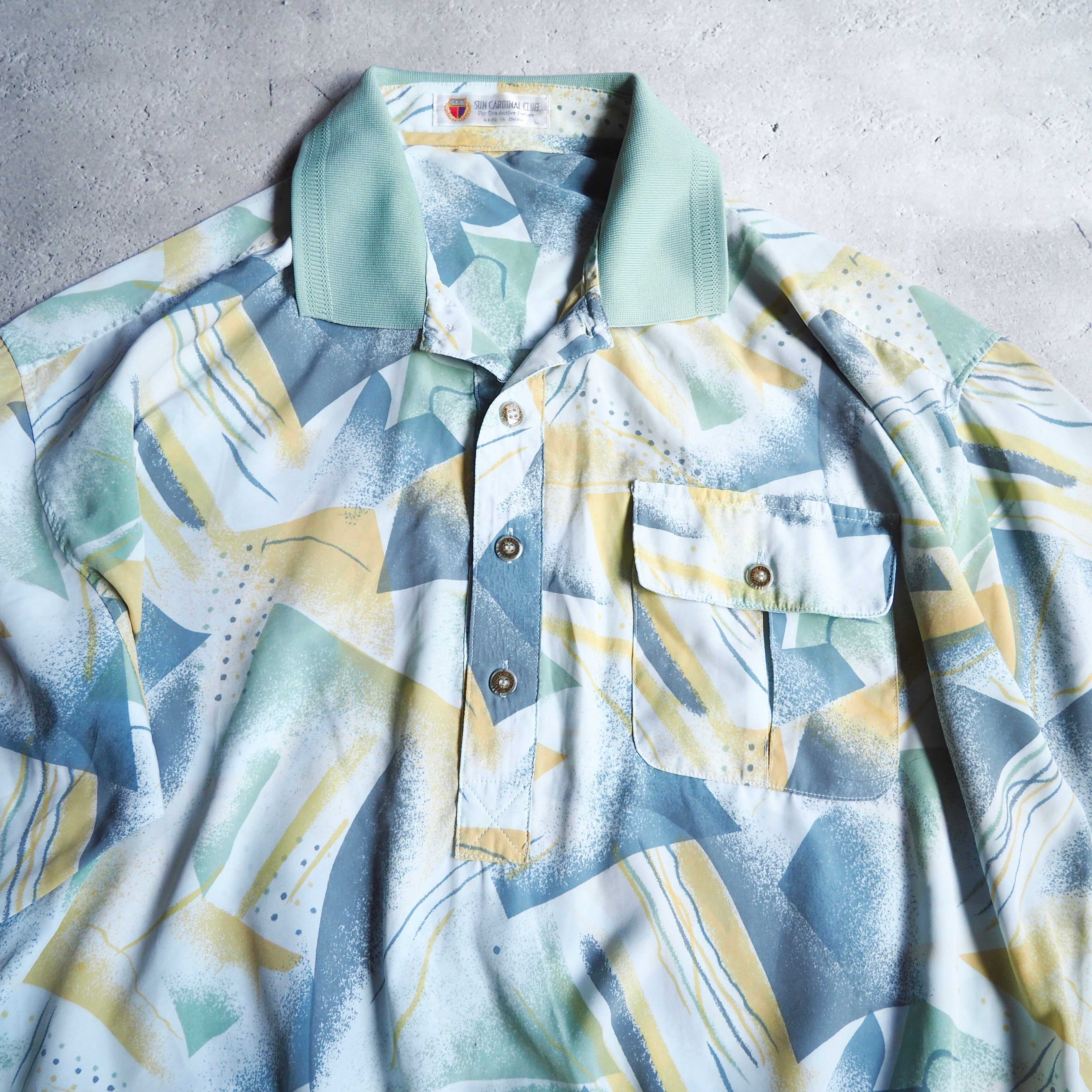 1990s Beautiful Pale Tone Pattern vintage loose Pull Over shirt