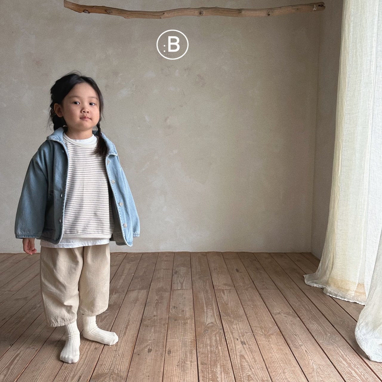 【Bellabambina】丸襟ライトデニムジャケット  80~130cm 240217be - 16