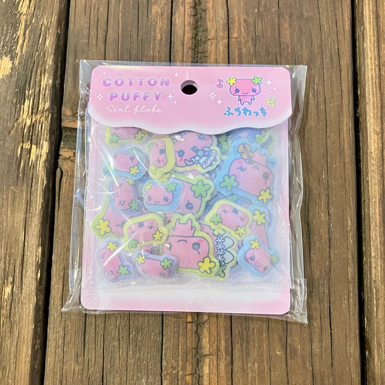 たまごっち×カミオジャパン ふらわっち コットンパフィーシールフレーク X19