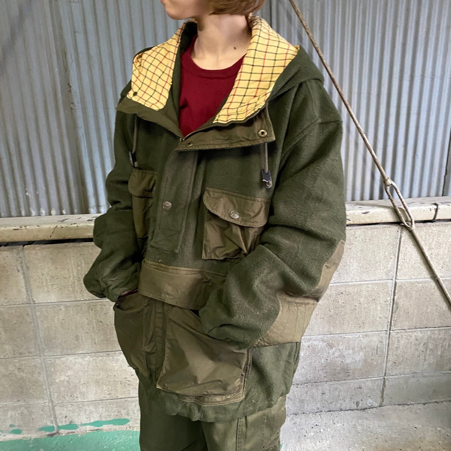 トミーヒルフィガー 厚手 めんどくさけれ ウール Pコート カーキ 