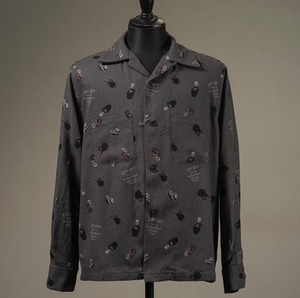 【GANGTERVILLE】ギャングスタービル  POISON - L/S SHIRTS (BLACK) オープンカラーシャツ