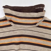 CASTELBAJAC SPORT カステルバジャック ボーダー柄 タートルネック 長袖 カットソー シャツ サイズ 5/ブラウン 茶系/スポーツ