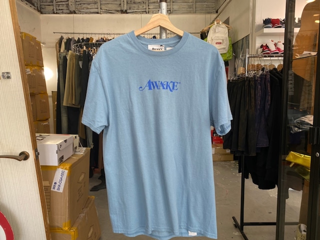 AWAKE Classic Logo S/S T-Shirt LARGE WASHED BLUE 79697