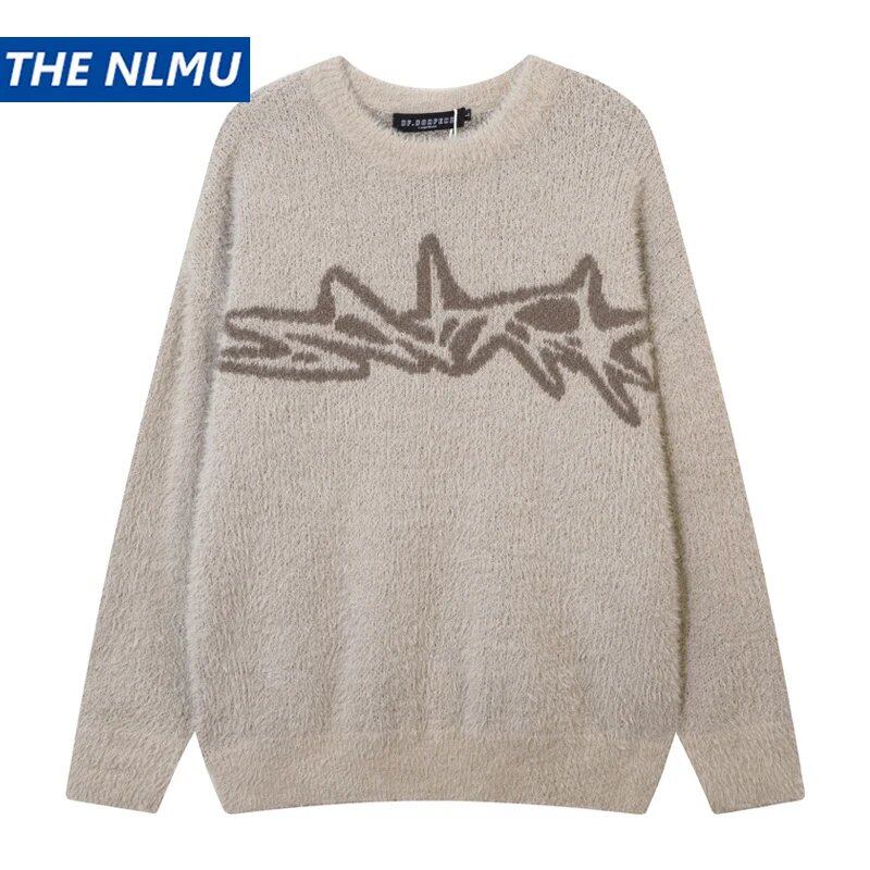 2025年 メンズ セーター ヒップスター カップル レターグラフィック ニットセーター カジュアル ルーズ プルオーバー ヒップホップ ストリートウェア Y2K ニットウェア ユニセックス