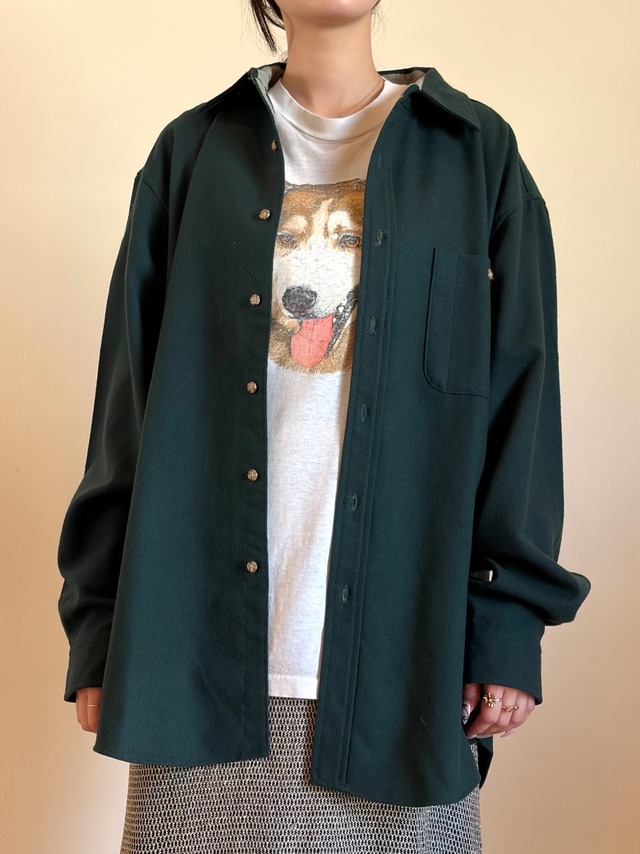 BL17-2 USED SHIRT "USA製" -GREEN-