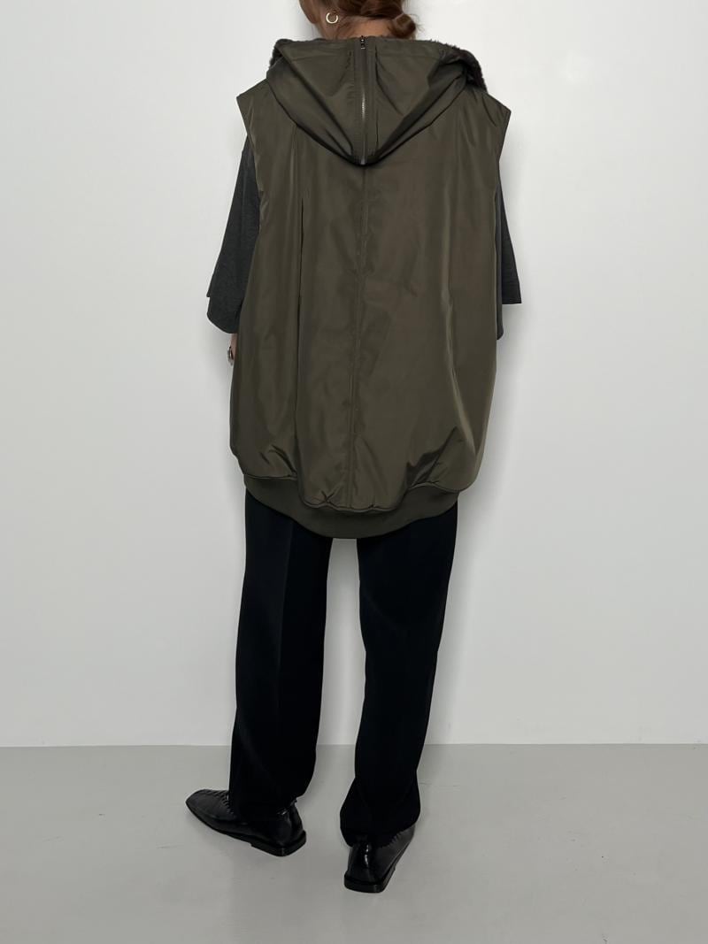 CHIGNON】フードZIPモッズベスト〔4744-042MK〕 | select clothes MIEL
