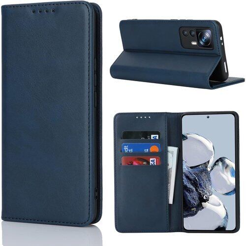 Pelanty Xiaomi 12T ケース Xiaomi 12T Pro 手帳型ケース シャオミ12t/ 12tプロ 携帯カバー レトロ 合成皮革 + TPUケース 内蔵マグネット Xiaomi 12T / 12Tpro 財布型カバー ICポケット 収納ポケット 横置きスタンド機能 スマホケース 指紋防止 軽量 薄型 耐衝撃 耐摩擦 ブルー 1956
