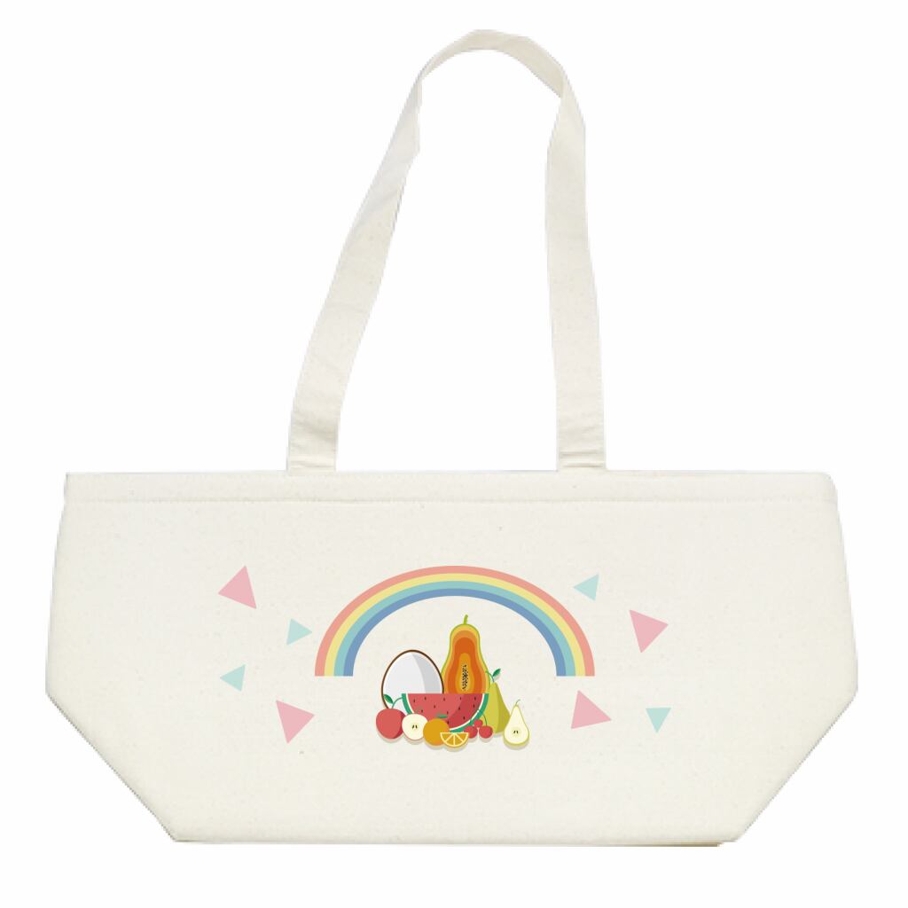 フルーツたっぷりキャンバスピクニック保冷トート エコバック ナチュラル
