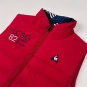 le coq sportif GOLF ルコック ゴルフ ジップアップ 中綿 ナイロン ベスト サイズ M /レッド×ネイビー