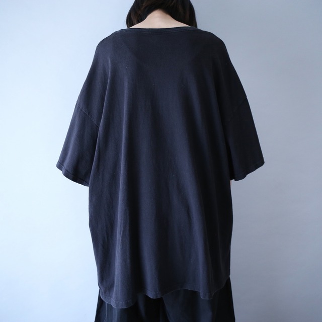 "狼" dark coloring good printed XXXL over silhouette h/s tee