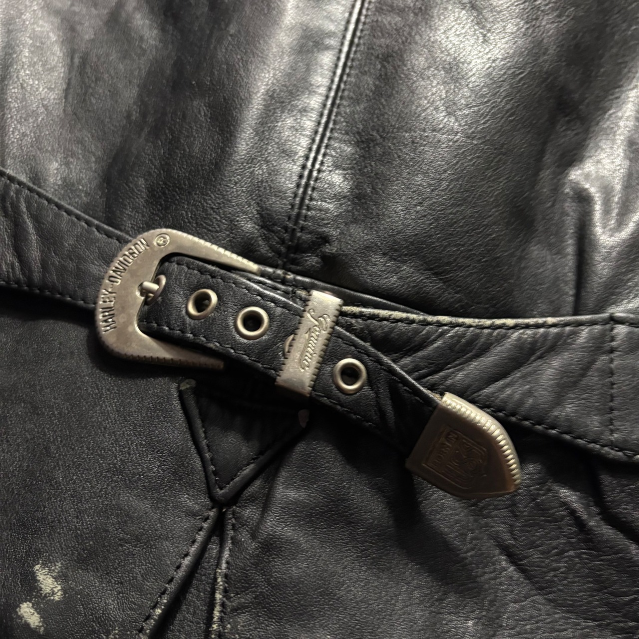 HARLEY-DAVIDSON black leather vest