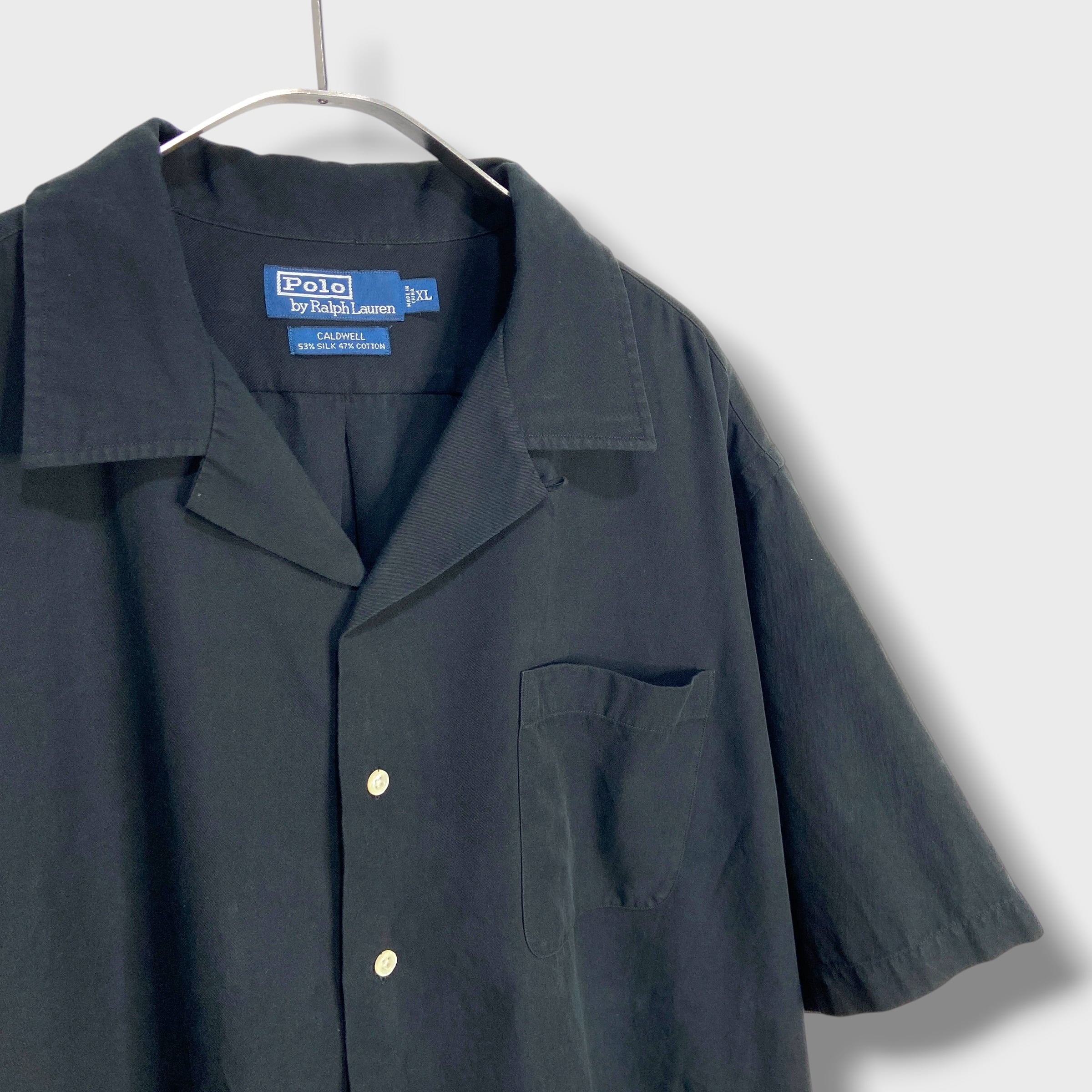 ラルフローレン CALDWELL シルクコットンオープンカラーシャツ ポニー