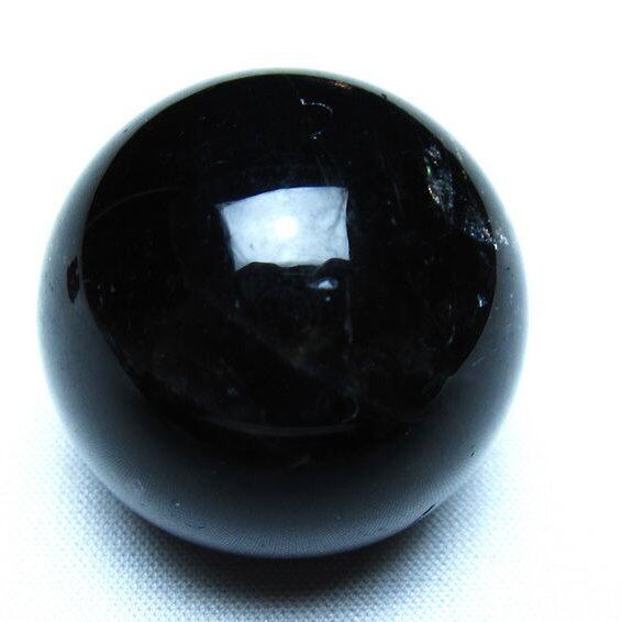 黒水晶 丸玉 モリオン 丸玉 34mm スフィア 置物 原石 141-7556