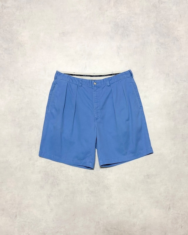【VINTAGE】1990’s “Polo Ralph Lauren” TYLER Two Tuck Chino Shorts W34.5 - Blue