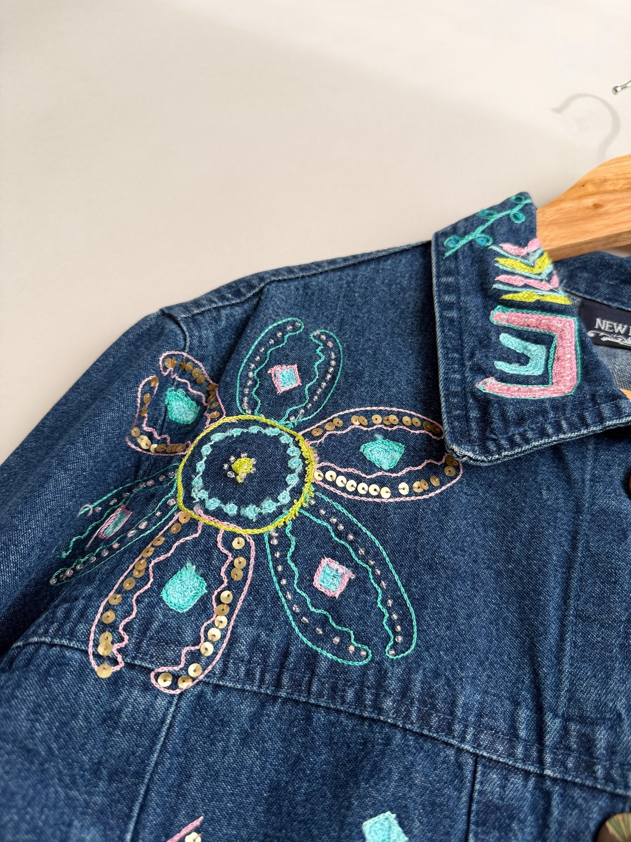 Doodle Embroidered Denim Shirt Jacket - 4
