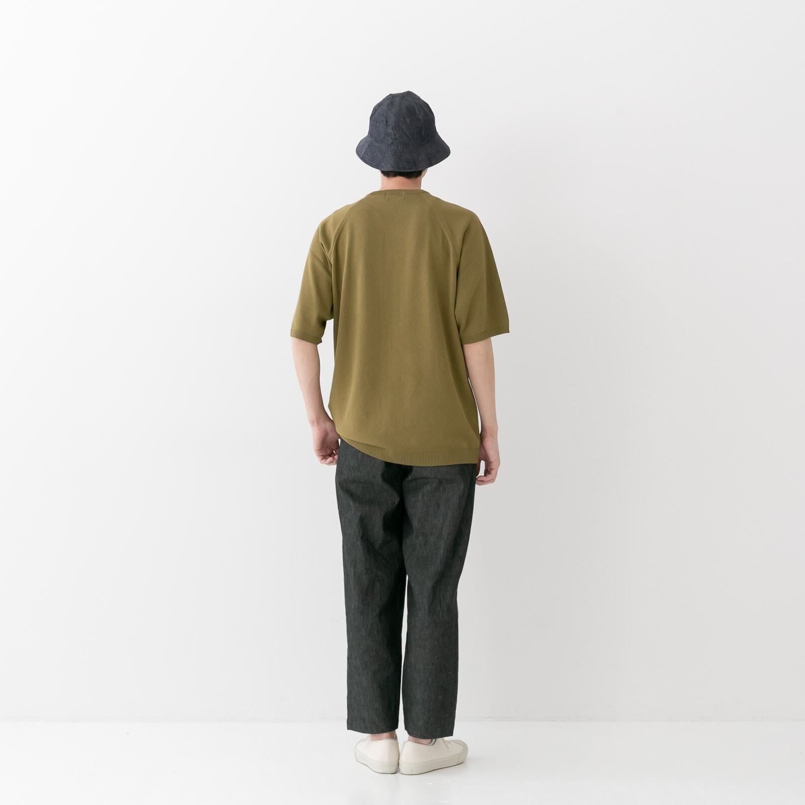 リネン RINEN 綿ナイロン天竺編み 半袖ラグランヘンリーネック(R19582)全4色